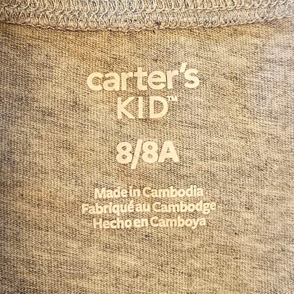 Carter’s Kids Touchdown Football Long Sleeve Tee Gray Size 8 - Picture 3 of 4